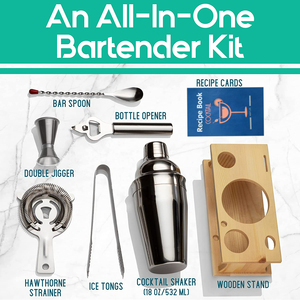 Wuyi Camol Fabrik 8-teiliges Edelstahl-Barwerkzeug-Set Stilvoller Bambusständer Cocktail-Rührer Martini-Shaker für Hochzeits-Barausstattung - Product Image 2
