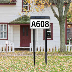 Solar Address Sign With LED Lights Landscape Street Outdoor Solar Illuminated House Number Sign for Garden - Product Image 2