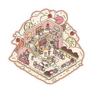 JHM 4 Sets d'autocollants 3D <span class=keywords><strong>pour</strong></span> la maison Autocollants amusants <span class=keywords><strong>pour</strong></span> le bricolage Scène Créez vos propres scènes de mini pièces Autocollant de scène de dessin animé mignon <span class=keywords><strong>pour</strong></span> adultes et enfants - Product Image 2