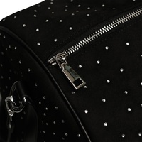 Sac de voyage en daim avec logo personnalisé en strass, sac de week-end avec applique de lettres en cristal, pour hommes et femmes