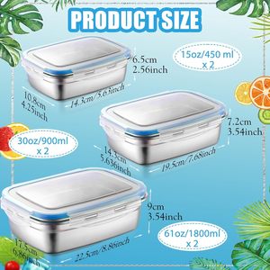 304 Stainless Steel Luxury Airtight Bento <b>Lunch</b> <b>Box</b> Lid Microwave Safe Heatable Reusable Stackable Nestable BPA Free High - Product Image 2