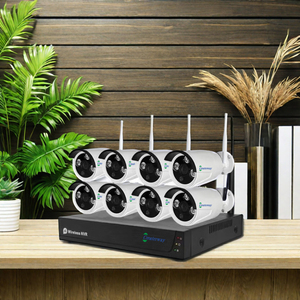 8-Ch Channel 5MP HD IP66 Impermeable Wi-Fi Inalámbrico CCTV Kits DE SEGURIDAD Color negro <span class=keywords><strong>Array</strong></span> LED 3PCs con sensor CMOS de visión nocturna - Product Image 6