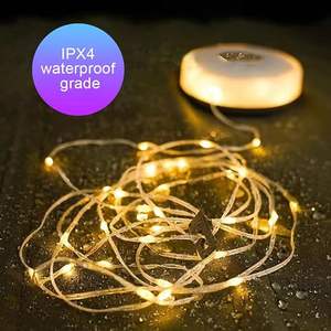 Guirnalda de Luces LED Recargables, Resistentes al Agua, para Exteriores, Camping, Decorativas, Larga Duración, Lámpara de Plástico ABS Blanco - Product Image 6