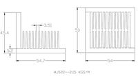 Dissipateur thermique tubulaire en aluminium série 6000 54(L)*50(H)*120(T)mm Dissipateur thermique MOSFET personnalisé