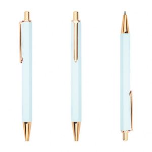 Stylo bille hexagonal personnalisé, peint en couleur, à clic, en métal, vente en gros, pas cher, avec logo de marque pour hôtels et magasins - Product Image 2