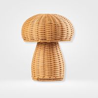 Lampes en rotin naturel, lampes en résine, base en forme de vase naturel, écologiques, durables, abat-jour en tissu ou en rotin en option