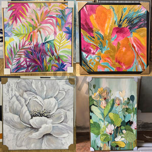 Dipinto a Mano su Tela in Stile Moderno, Arte Murale Decorativa 3D Testurizzata con Cornice, <span class=keywords><strong>Quadri</strong></span> di Fiori per Soggiorno e <span class=keywords><strong>Sala</strong></span> - Product Image 4