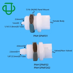 CPC SMC быстрый соединитель белый POM <span class=keywords><strong>1</strong></span>/16 <span class=keywords><strong>1</strong></span>/8 дюймов шланг зазубрина с клапаном панели крепление рядный быстроразъемный соединитель муфта - Product Image 4