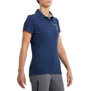POLO de manga corta para montar a caballo para mujer, azul - Product Image 4