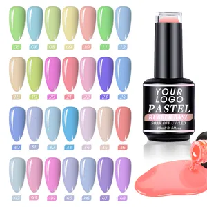 High Quality Hema Free Rubber Base Easy Soak Off 48 Colors Base Gel Custom Logo Long Lasting Pastel Rubber Base