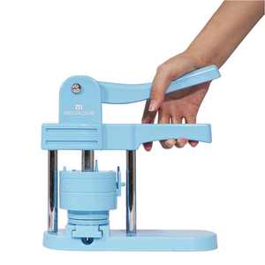 Mecolour เครื่องทำป้ายทรงกลมสีฟ้าเครื่องทำป้ายปุ่มโลโก้ตามสั่ง - Product Image 2