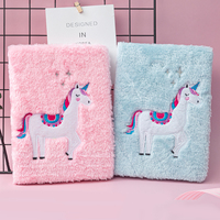 Carnets de notes à spirale en peluche de licorne rose pour enfants, cahier, agenda, avec logo scintillant, pour les petits, nouvelle collection