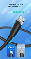 Cable de carga rápida de acabado duradero de goma larga con certificado MFi, cable de cargador en L para Apple IPhone 14 13 Pro Plus, IPad,