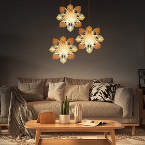 Bamboo Woven Handmade Star Chandelier E27 <b>LED</b> <b>Light</b> <b>For</b> Bedroom Tea <b>Room</b> Home Decor - Product Image 5