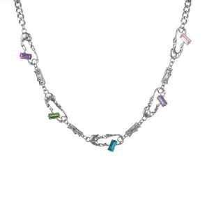 Collares de Cuentas Coloridos <span class=keywords><strong>y</strong></span> Brillantes Estilo Y2K para Mujeres <span class=keywords><strong>y</strong></span> Niñas, Collar con Colgante de Corazón <span class=keywords><strong>y</strong></span> Flor, Joyería de <span class=keywords><strong>Amistad</strong></span> - Product Image 1