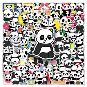 100pcs kualitas tinggi Die Cut dekoratif hewan asli Panda stiker Pak untuk Laptop anak-anak telepon bagasi