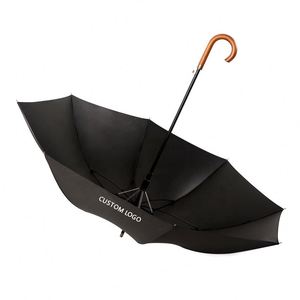 Parapluie de golf droit de grande taille personnalisé de haute qualité avec poignée en bois, ouverture automatique, coupe-vent, 120 cm, impression de logo - Product Image 3