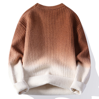 Pull-over en tricot gaufré surdimensionné de luxe avec logo personnalisé, 100% coton, chaud, pour homme