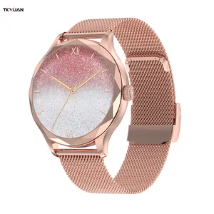 DT No.1 Diamond Fashion Female Smartwatch Health Monitoring IP68 Waterproof Amoled Display Smart Watch for Women Ladies Girls