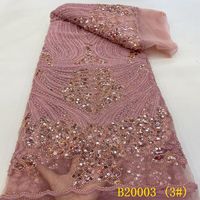 Tissu en dentelle perlée écologique de luxe avec broderie de paillettes, tissu en maille de haute qualité
