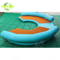 Chaise longue gonflable verte flottante pour bateau de fête Quais Matelas d'eau Plate-forme de quai Canapé ponton portable