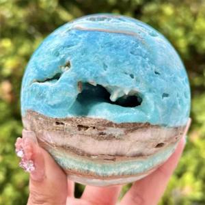 Boule de cristal minéral bleu de haute qualité de 5-6cm ornements de couleur bleue et <span class=keywords><strong>blanche</strong></span> artisanat en cristal sphère d'hémimorphite - Product Image 5