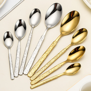 Ensemble de couteaux et fourchettes à steak en acier inoxydable 304 avec manche à motif pierre et finition miroir pour usage hôtelier et en restaurant - Product Image 3