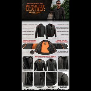 Chaqueta de Cuero Cordura Negra para Hombre LKM1760 2025 para Motocicletas, Transpirable y Cómoda con Bolsillos Multiusos - Product Image 6