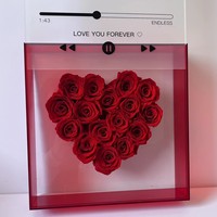 Cadeaux personnalisables QY pour la Saint-Valentin et la fête des mères, boîtes en acrylique CD roses éternelles, boîtes de fleurs de roses préservées