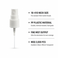 Feinzerstäuber 18/410 Kleine Sprühpumpe Schwarz Weiß Transparent für Parfüm Toner Flasche Kunststoff PP Kosmetik Großhandel