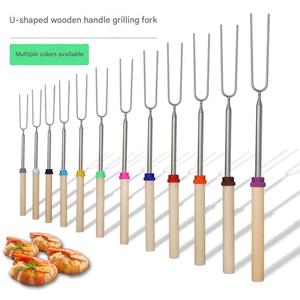 Bâtons à S'mores de 32 pouces pour foyer, longs bâtons pour rôtir les guimauves, <span class=keywords><strong>kit</strong></span> S'mores, brochettes S'mores, fourchette à hot-dogs, équipement de cuisson pour feu de camp - Product Image 1
