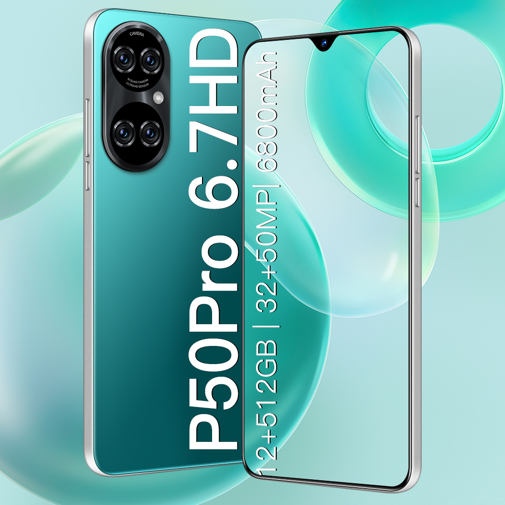 Смартфон P50 Pro, 6,7 дюйма, Android 11, Qualcom 888, 12 Гб ОЗУ + 512 Гб ПЗУ, две Sim-карты, 5G, разблокированный
