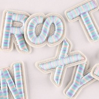 Vente en gros de patchs brodés 3D de 4 cm, lettres de l'alphabet anglais A-Z, 26 lettres, à repasser