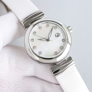 Nuevo reloj de pulsera elegante para mujer, moderno y superventas, con incrustaciones de moissanita, diseño de tres manecillas y correa de cuero. - Product Image 5