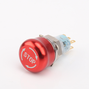 Bouton-poussoir d'arrêt d'urgence momentané IP67 à tête de champignon avec borne à vis 19mm 22mm - Product Image 4