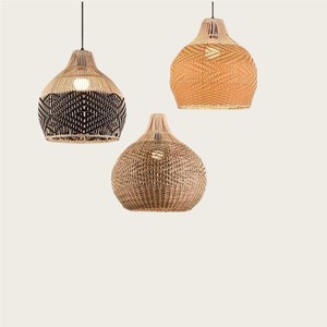 Lustre en rotin design moderne pour la maison abat-jour décoratif fait à la main <span class=keywords><strong>salon</strong></span> table à manger restaurant lampe suspendue à <span class=keywords><strong>LED</strong></span> - Product Image 4