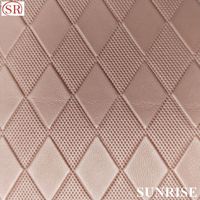 Tissu en PVC gaufré en cuir PU à motif diamant pour l'extérieur, idéal pour les bagages, les trousses de maquillage et les étuis de téléphone – Stock usine
