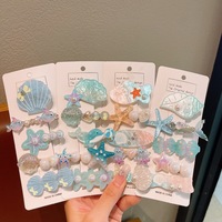 Nouvelle Collection : Lot de 5 Barrettes Série Océan – Coquillages, Étoiles de Mer, Petits Poissons, Dauphins – Décorations Capillaires pour Filles, Pinces à Cheveux, Accessoires de Coiffure