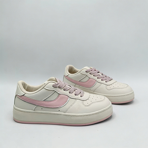 Zapatillas Deportivas Casuales para Mujer con Suela Gruesa y Cordones, Diseño Transpirable en la Puntera, Blancas, Versátiles, para Todas las Temporadas, Estilo Skateboarding - Product Image 4