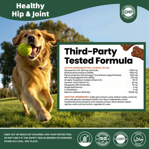 Suplemento para la Reparación de Articulaciones en Perros, Clínicamente Probado, Extra Fuerte, para Caderas y Articulaciones Saludables, Masticables Suaves con Mejillón de Labio Verde, 120 Unidades, Sabor a Pollo - Product Image 3