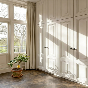 BALOM Customized Modern Shaker Style 4-Door Solid Wood Wardrobe Eco-Friendly <b>Bedroom</b> <b>Storage</b> <b>Furniture</b> Closet Ardrobe - Product Image 2