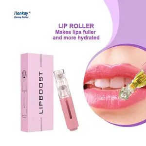 Enhancer labial com filtro de ácido hialurônico para uso doméstico, rolo de titânio com 105 pinos para cuidados com os lábios secos escuros, agulha para lábios