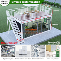Maison conteneur préfabriquée modulaire 20 pieds extensible avec structure en acier galvanisé, mini-maison portable, bureau moderne pliable, bâtiment commercial