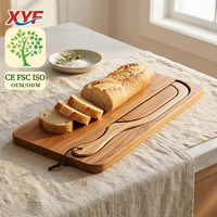 Ensemble de couteaux à pain en bois massif de haute qualité avec planche à découper, outil de pâtisserie pour la maison et la restauration