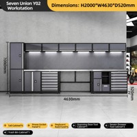 Système de rangement de garage robuste Xieshou avec support OBM, armoire à outils en acier, établi, panneau perforé, capacité de charge de 200 kg, verrouillage à 3 points
