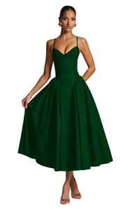 Nouvelle Arrivée <span class=keywords><strong>Robe</strong></span> de Soirée pour Femmes avec Bretelles, Col en V, Dos <span class=keywords><strong>à</strong></span> Cordon de Serrage et Grand Ourlet - Product Image 6