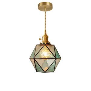Lampadario retrò in vetro, lampada da tavolo in ottone in stile giapponese per bar e ristoranti, lampada da comodino per camera da letto, stile rustico e nostalgico per homestay. - Product Image 5