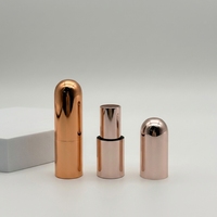 Tube de Rouge à Lèvres en Aluminium et Plastique Or Rose à Marque Blanche, Capacité 3.2-3.5g, OEM/ODM Disponible
