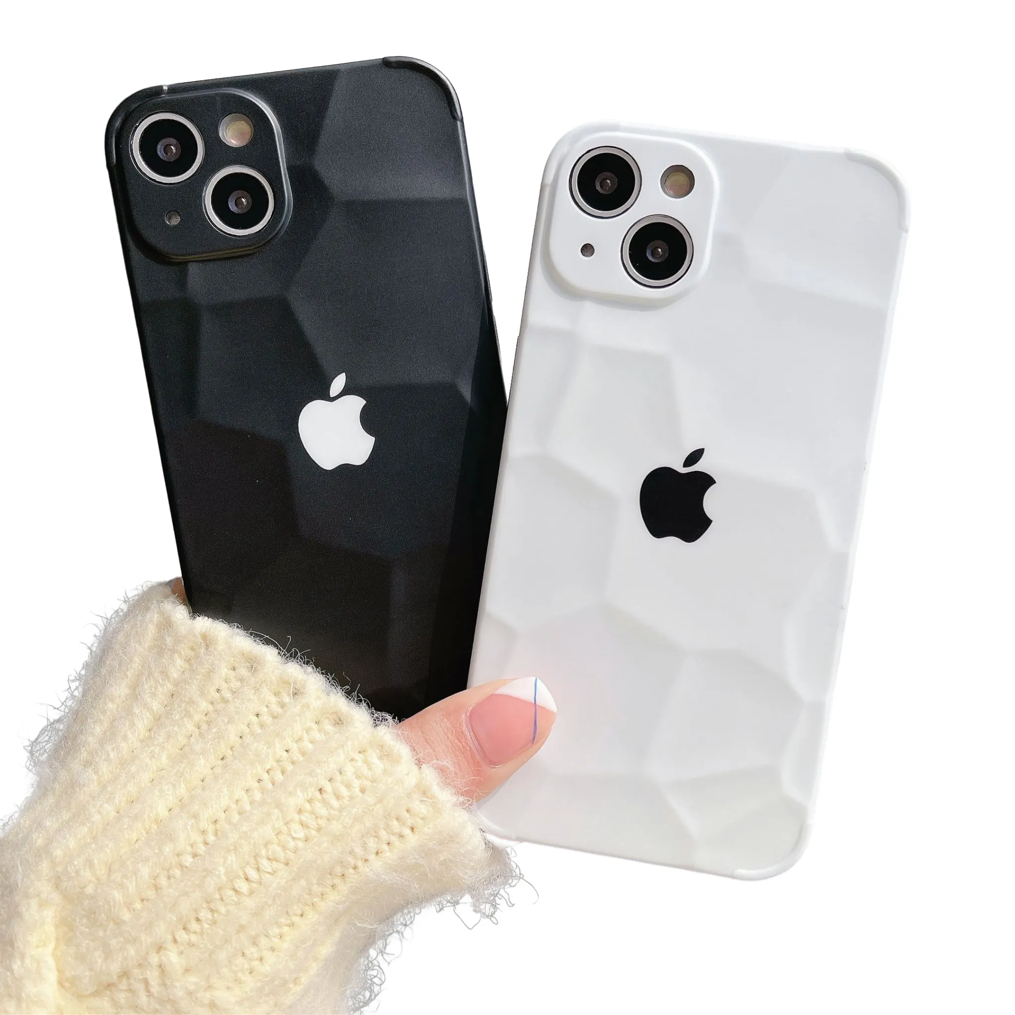 Darbeye dayanıklı su küpü Apple logosu için lüks yumuşak koruyucu telefon Iphone için kılıf 12 11 Pro X 7 8 artı