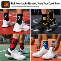 Chaussettes de basketball personnalisables en tricot compressif pour enfants et jeunes, respirantes, rembourrées, antidérapantes, à séchage rapide